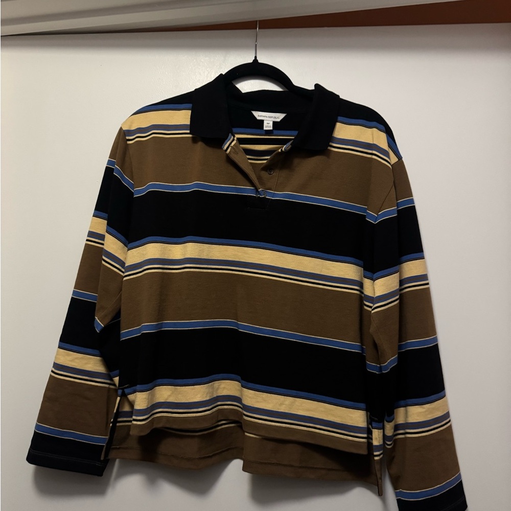 Banana Republic | Striped Long Sleeve Polo Shirt